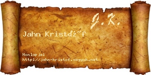 Jahn Kristóf névjegykártya